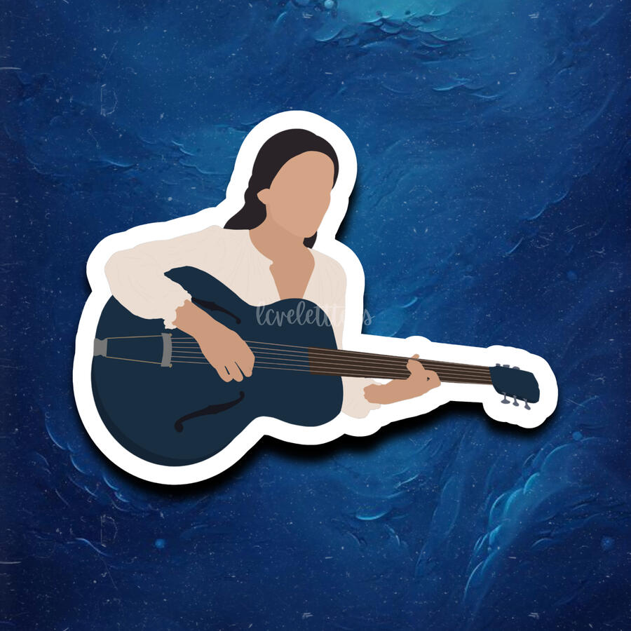 Lucy Gray Baird with Guitar Sticker