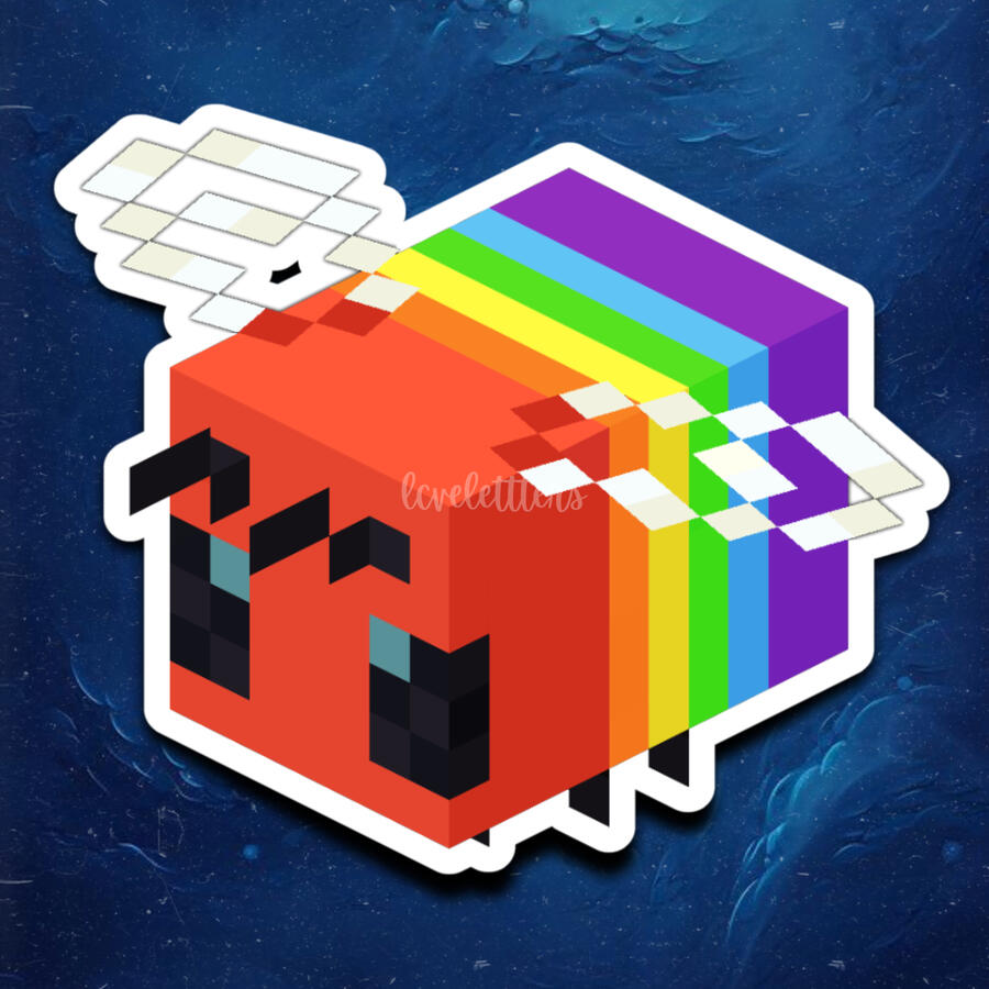 Minecraft Pride Bee Stickers